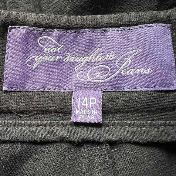 Not Your Daughters Jeans Size 14P Petite Black Stretch Mid Rise Straight Pants - Picture 6 of 15